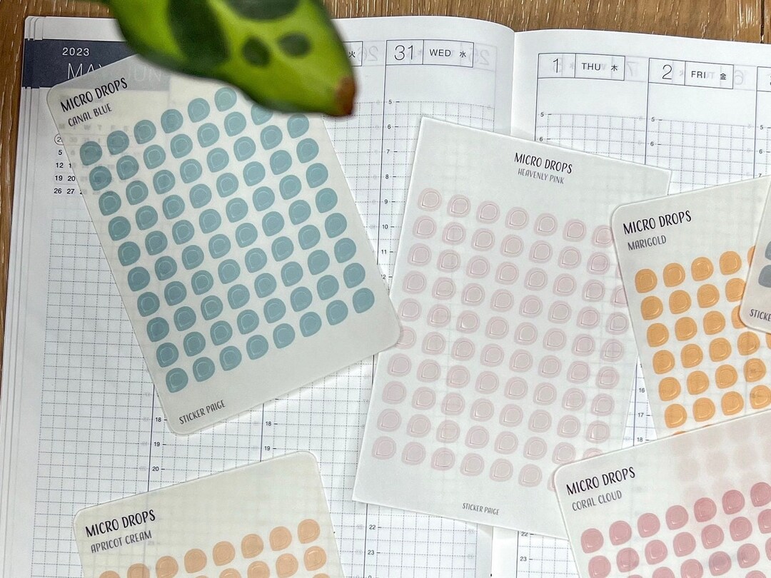 Microplan Sticker TRANSPARENT MICRO DROPS Planner Stickers | Minimalist Planning | Micro ...
