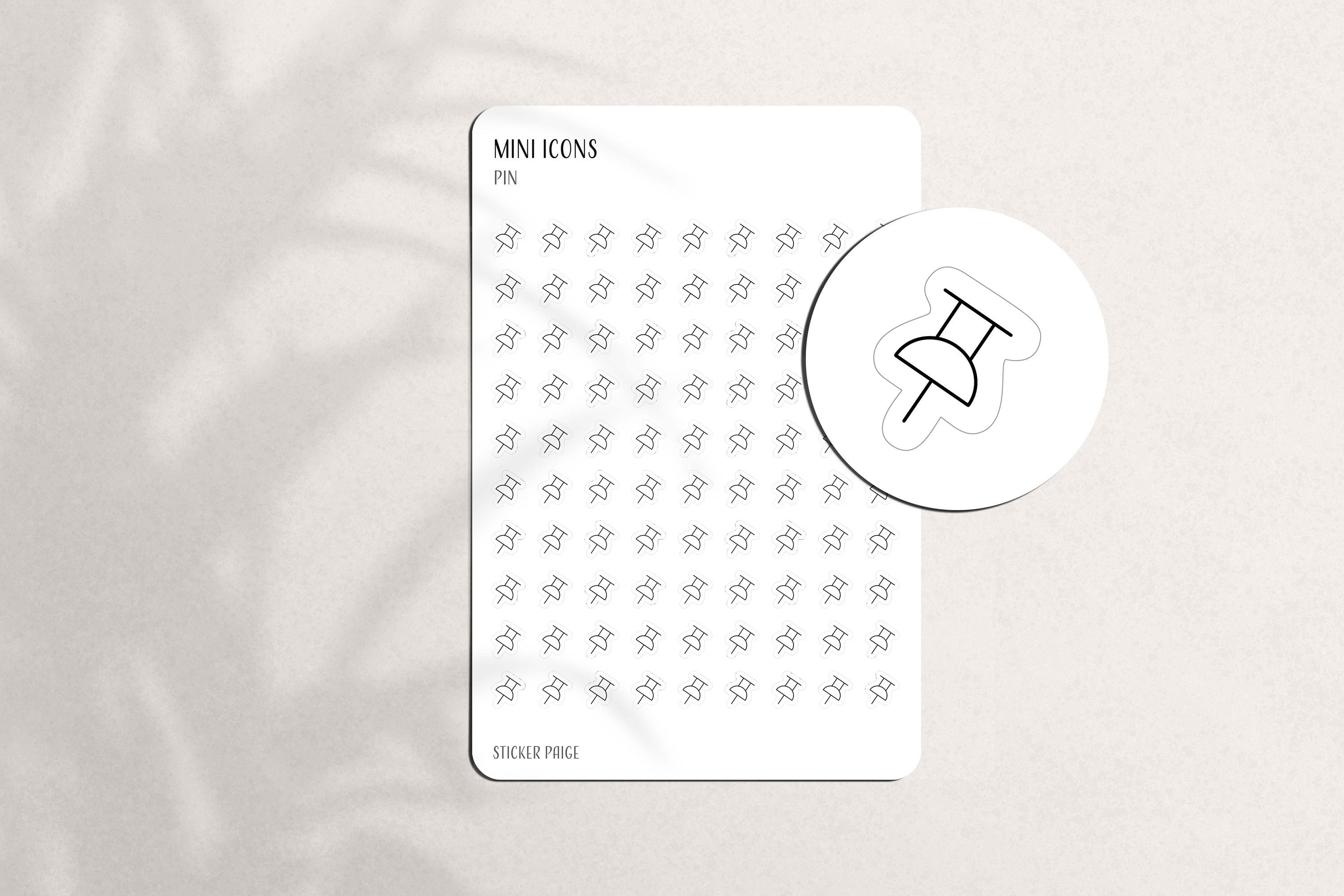 PIN Mini Icon Stickers | Minimalist Planner Stickers | Functional ...