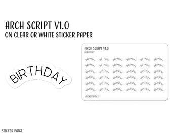 BIRTHDAY - ARCH SCRIPT V1.0 Planner Stickers | Minimalist Planning | Mini Stickers | Functional Planner Labels | Bullet Journal | Font
