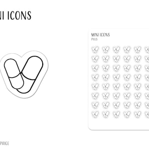 PILL Mini Icon Stickers | Minimalist Planner Stickers | Functional Labels | Bullet Journal | Prescription Refill Tracker