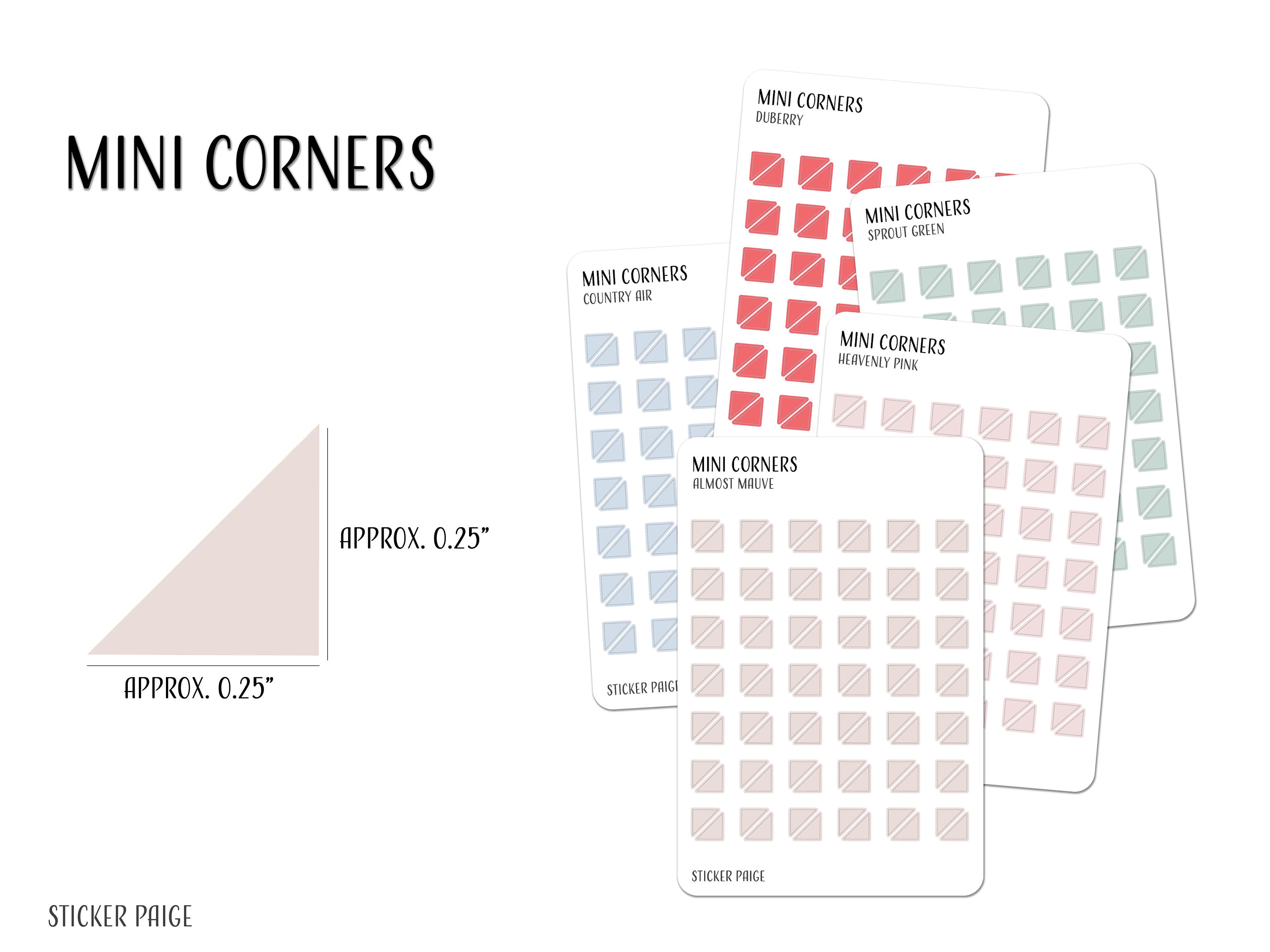 MINI CORNERS Planner Stickers | Minimalist Planning | Mini Triangle ...