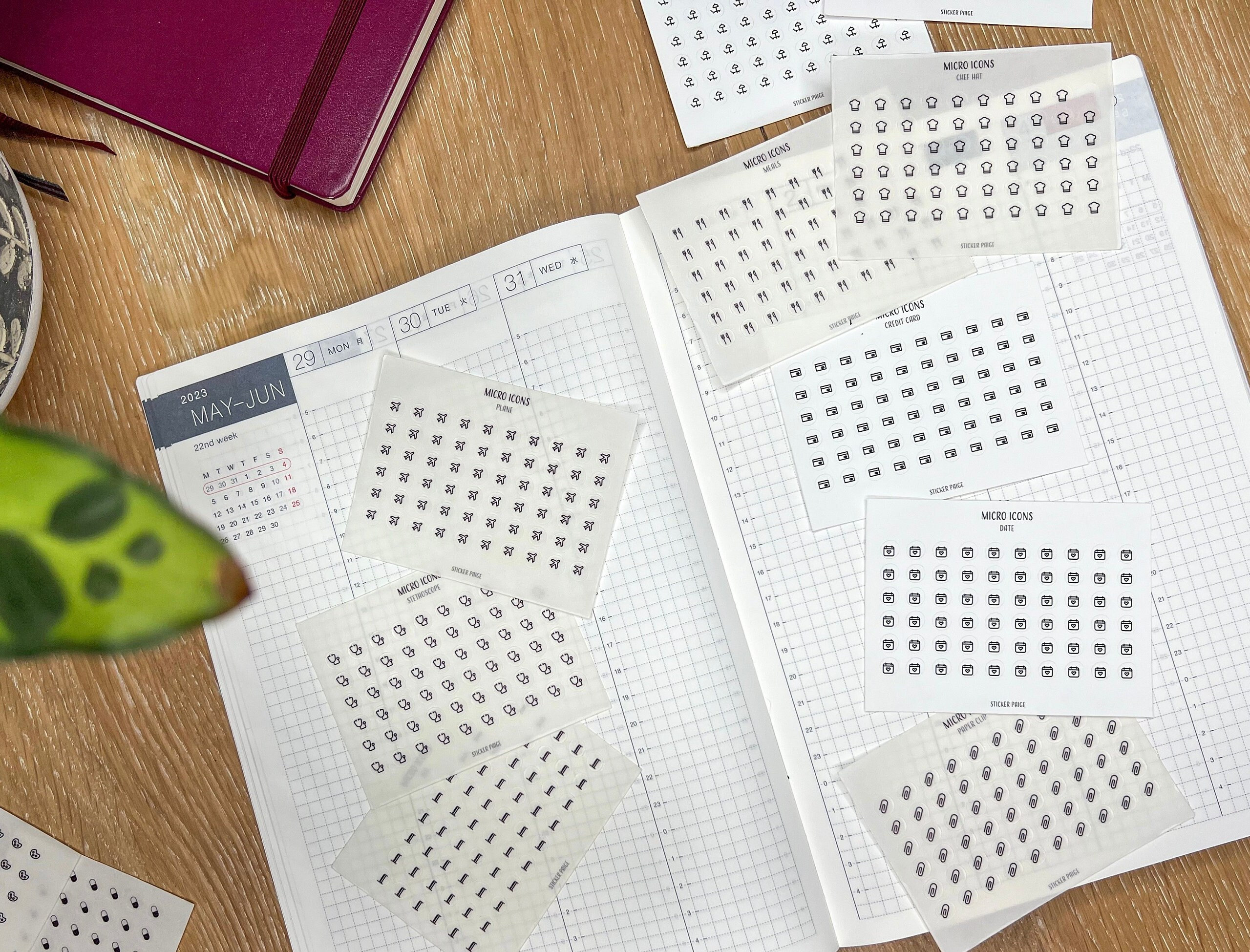 ASSORTED MICRO ICON Stickers | Minimalist Planner Stickers | Functional ...