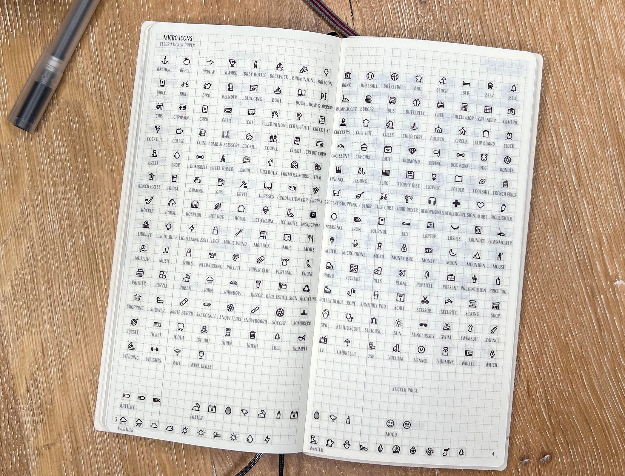 ASSORTED MICRO ICON Stickers | Minimalist Planner Stickers | Functional ...