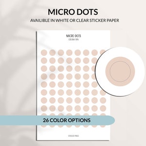 TRANSPARENTE MICRO DOTS Sticker | Minimaler Stickerbogen | Kleine Micro Circle Sticker | Bullet Journal