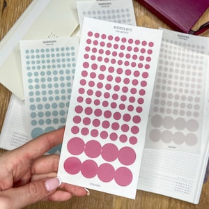 ASSORTED DOTS For Hobonichi Weeks | Minimal & Functional Planner Stickers | Planner labels designed for Hobo Cousin | Nano Micro Mini Dots