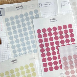 TRANSPARENT MINI DOTS Planner Stickers | Tiny Circle Dots Stickers | Bullet Journal | Hobonichi | Functional & Minimal Labels | Transparent