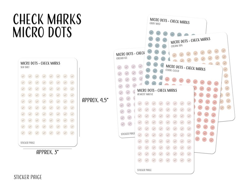 TRANSPARENT CHECK MARK Micro Dots Planner Stickers | Minimalist ...