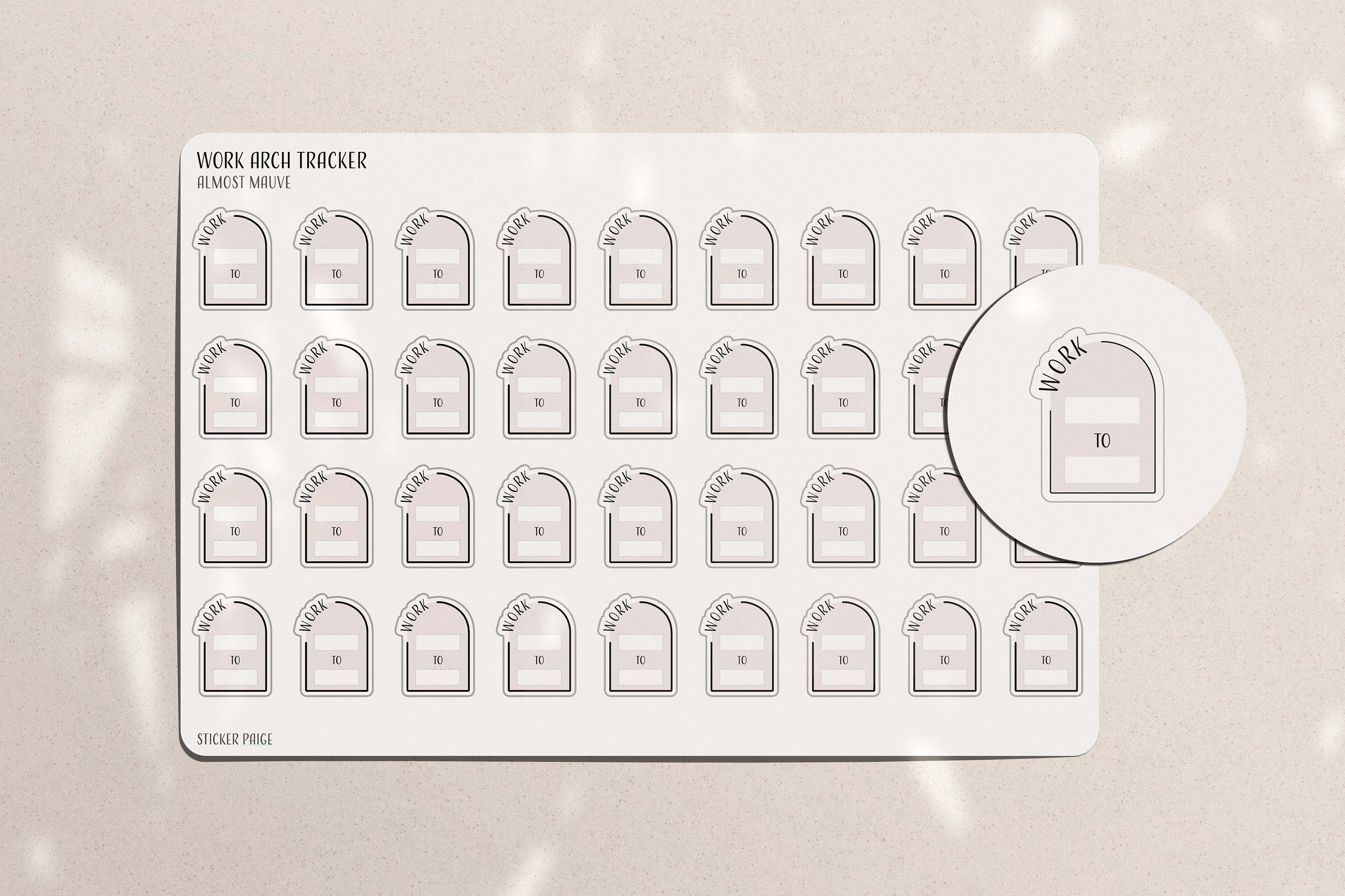 WORK TRACKER ARCH Planner Stickers | Minimalist Planning | Mini ...