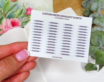 CUSTOM - MICRO Hightlight scripts | Planner Stickers | Minimalist Planning | Mini Stickers | Functional Planner Labels | Hobonichi Stickers