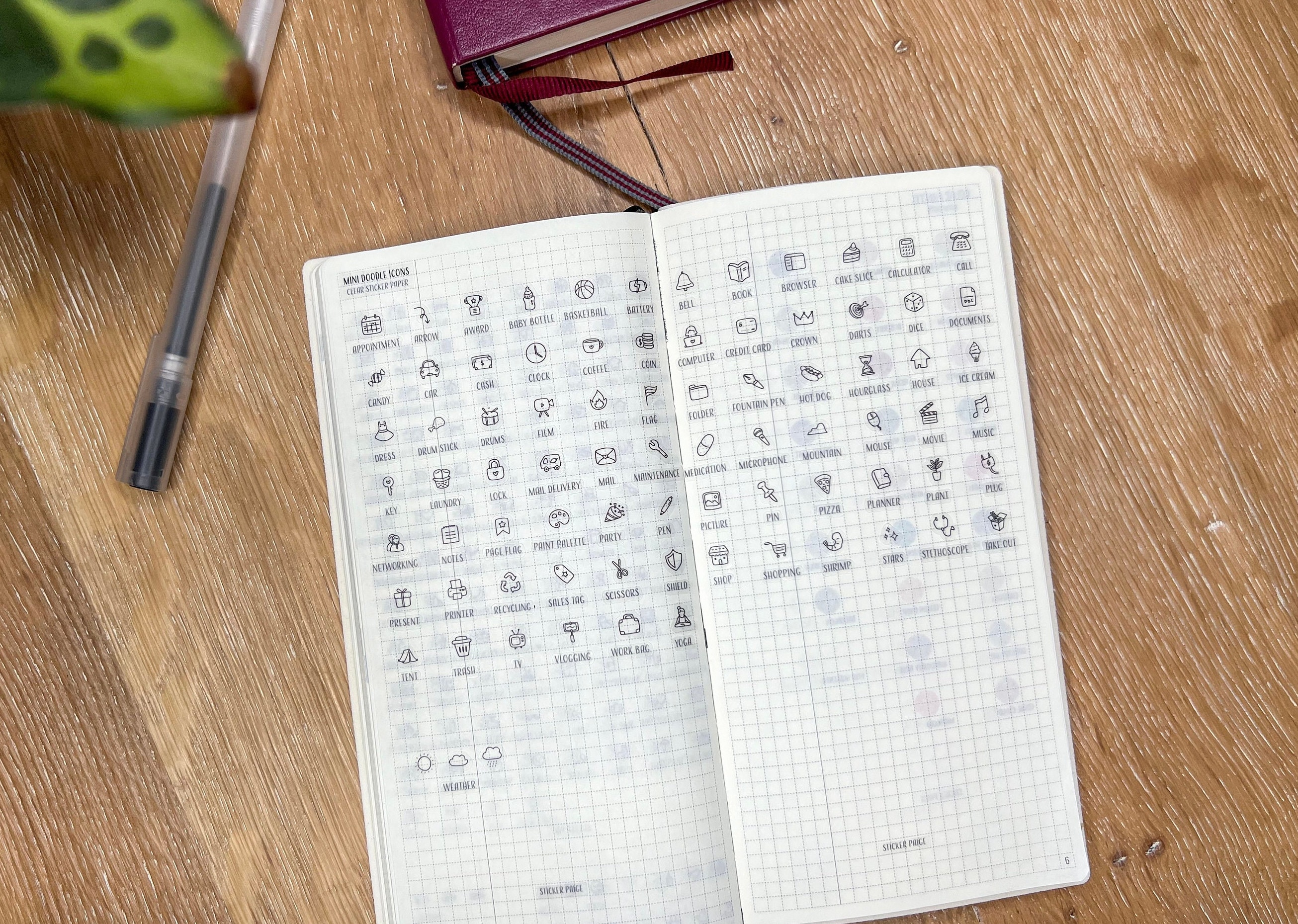 MINI DOODLE ASSORTED Icon Stickers | Minimalist Planner Stickers ...