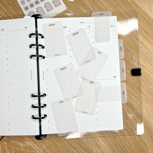 Page Marker Set | Vellum Tabs | Minimal Planning Bookmark | Book Page Holder | Page Flag | Journaling Supplies | Neutral Modern Boho