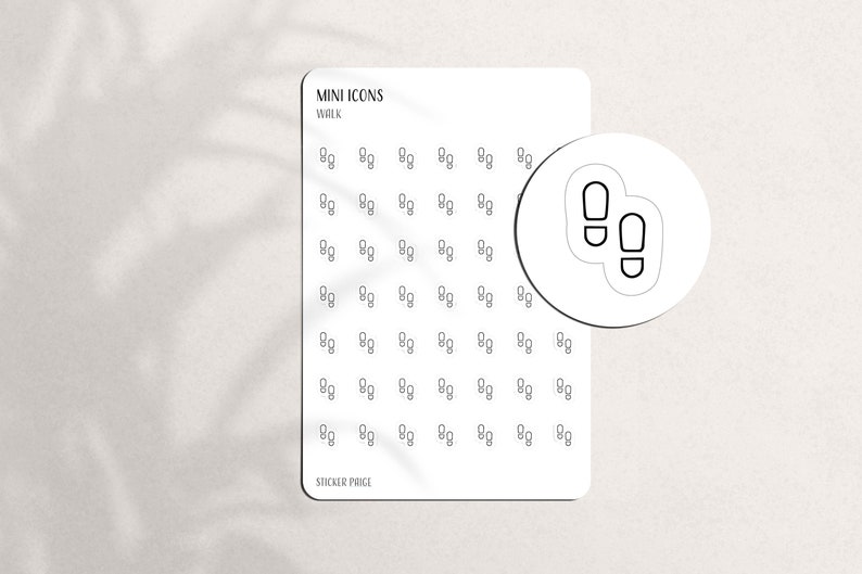WALK Mini Icon Stickers | Minimalist Planner Stickers | Functional ...