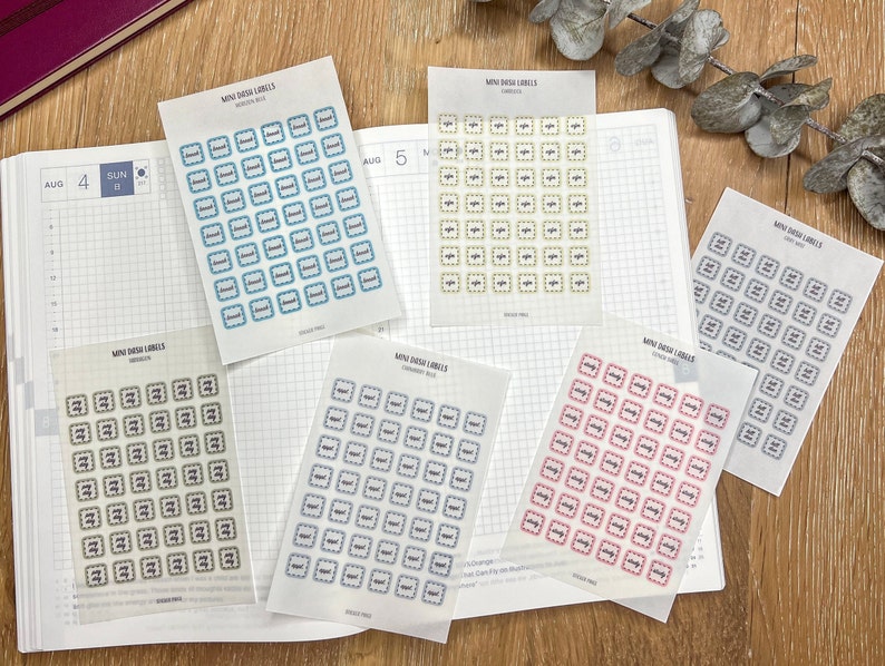 MINI DASH LABEL Scripts Clear Planner Stickers | Minimalist Planning ...