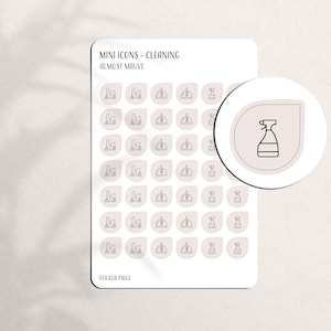 LIMPIEZA Pegatinas Mini Icon / Pegatinas Minimal Planner / Etiquetas Funcionales / Bullet Journal