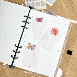 Page Markers | Vellum Paper Tabs | Floral Butterfly Planning Bookmark Set | Book Page Holder | Page Flag | Journaling Supplies | Modern Boho