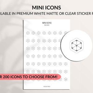 DND DICE Mini Icon Stickers | Minimalist Planner Stickers | Functional Labels | Bullet Journal | Dungeons | Dragons | Gaming | Tiny Sticker