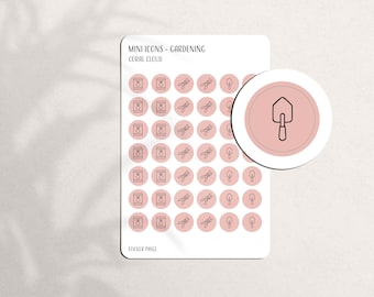 GARDENING Mini Icon Stickers | Minimal Planner Stickers | Functional Labels | Bullet Journal