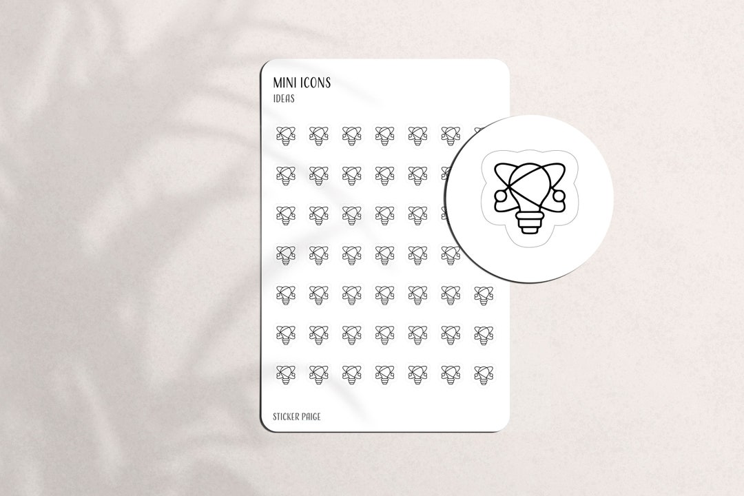 IDEAS Mini Icon Stickers | Minimal & Functional Planner Stickers | A5 ...