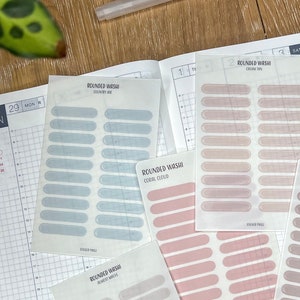ROUNDED WASHI Planner Stickers | Minimalist Planning | Washi Stickers | Functional Planner Stickers | Bullet Journal | Transparent
