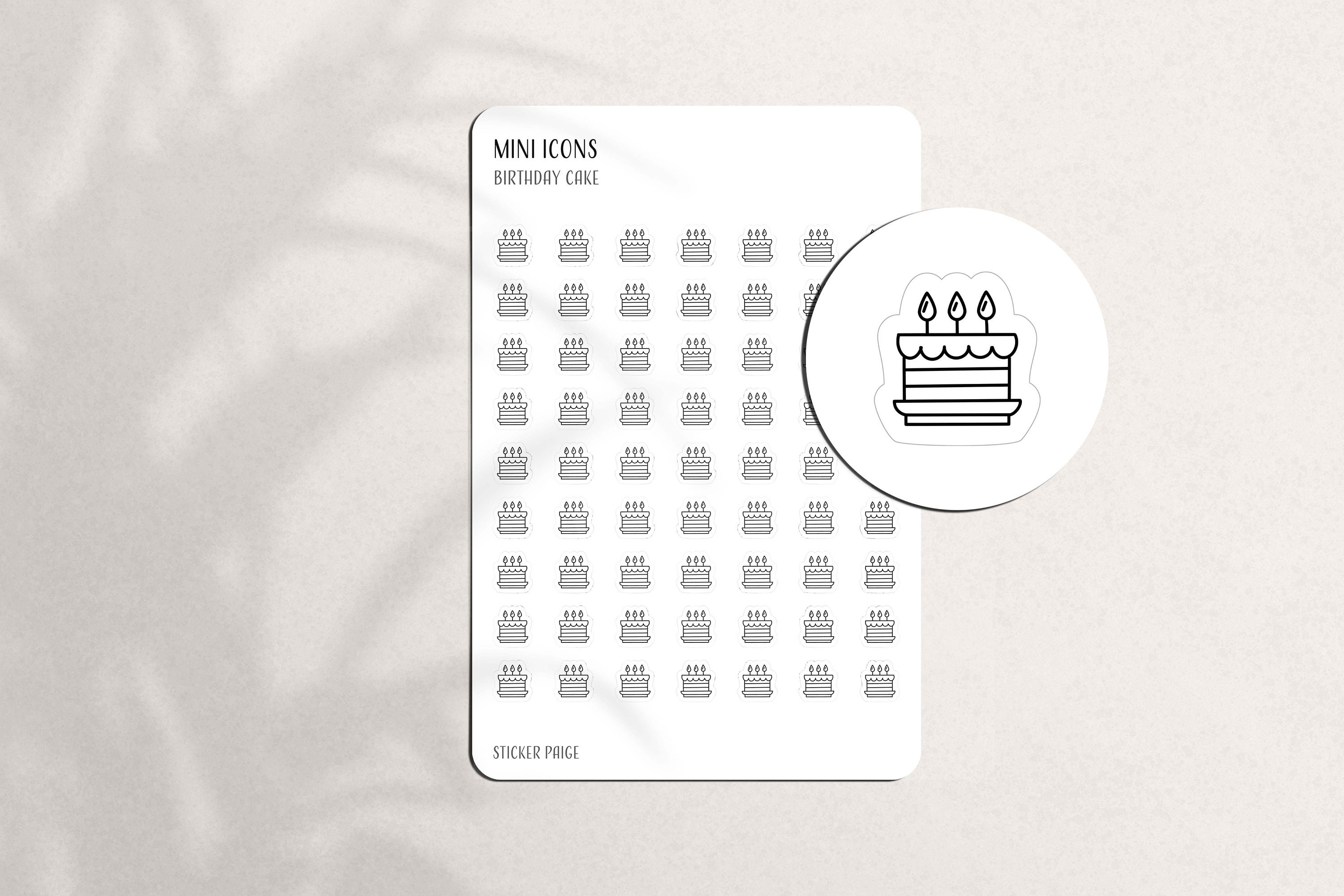 Socialite' Minimal Tiny Planner Stickers Set: Black and White