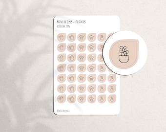 PLANTS Mini Icon Stickers | Minimal Planner Stickers | Functional Labels | Bullet Journal