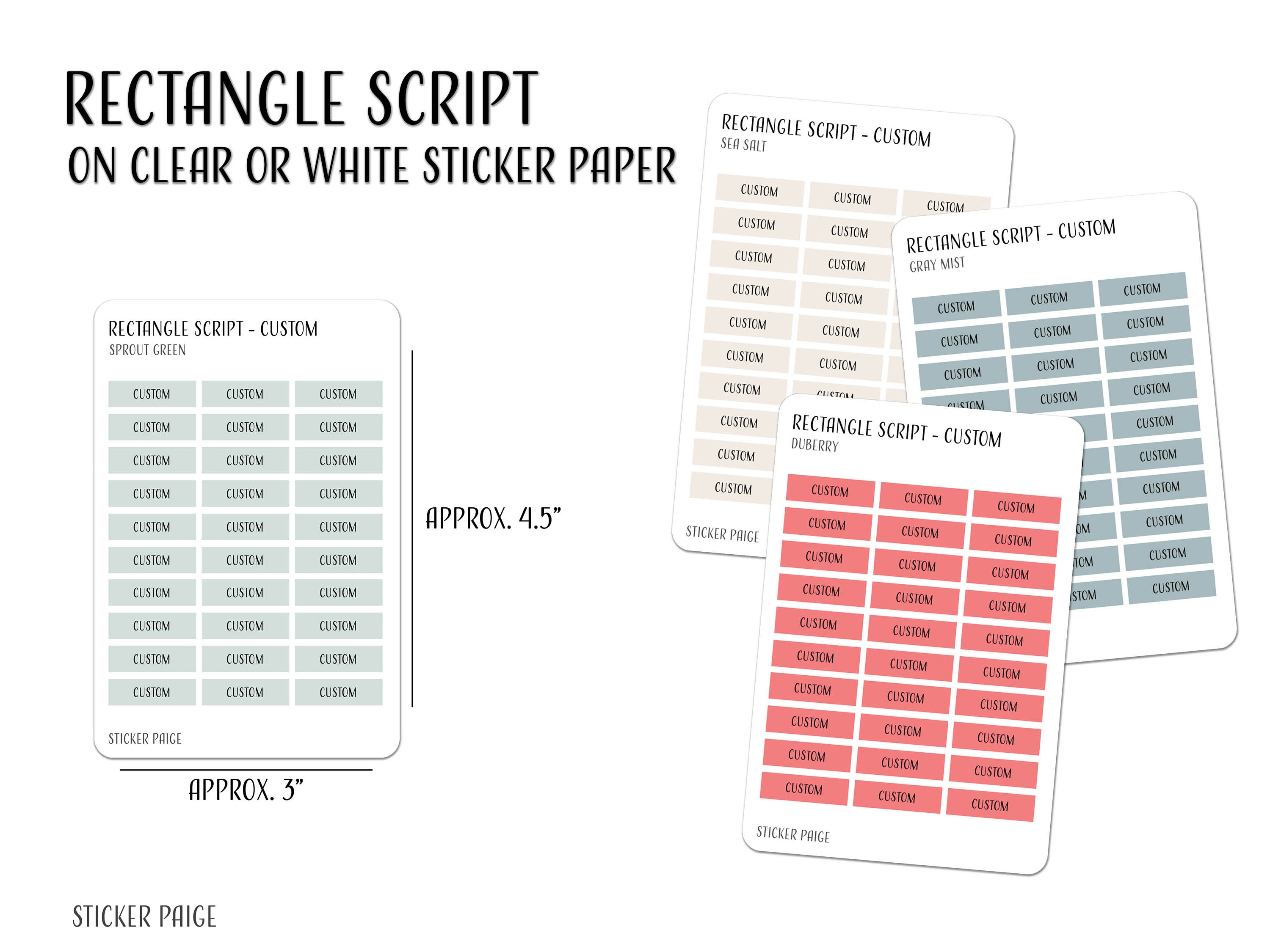 CUSTOM - SCRIPT LABEL Planner Stickers | Minimalist Planning | Mini ...