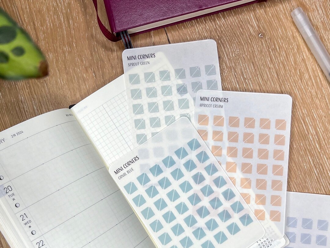 TRANSPARENT MINI CORNERS Planner Stickers | Minimalist Planning | Mini ...
