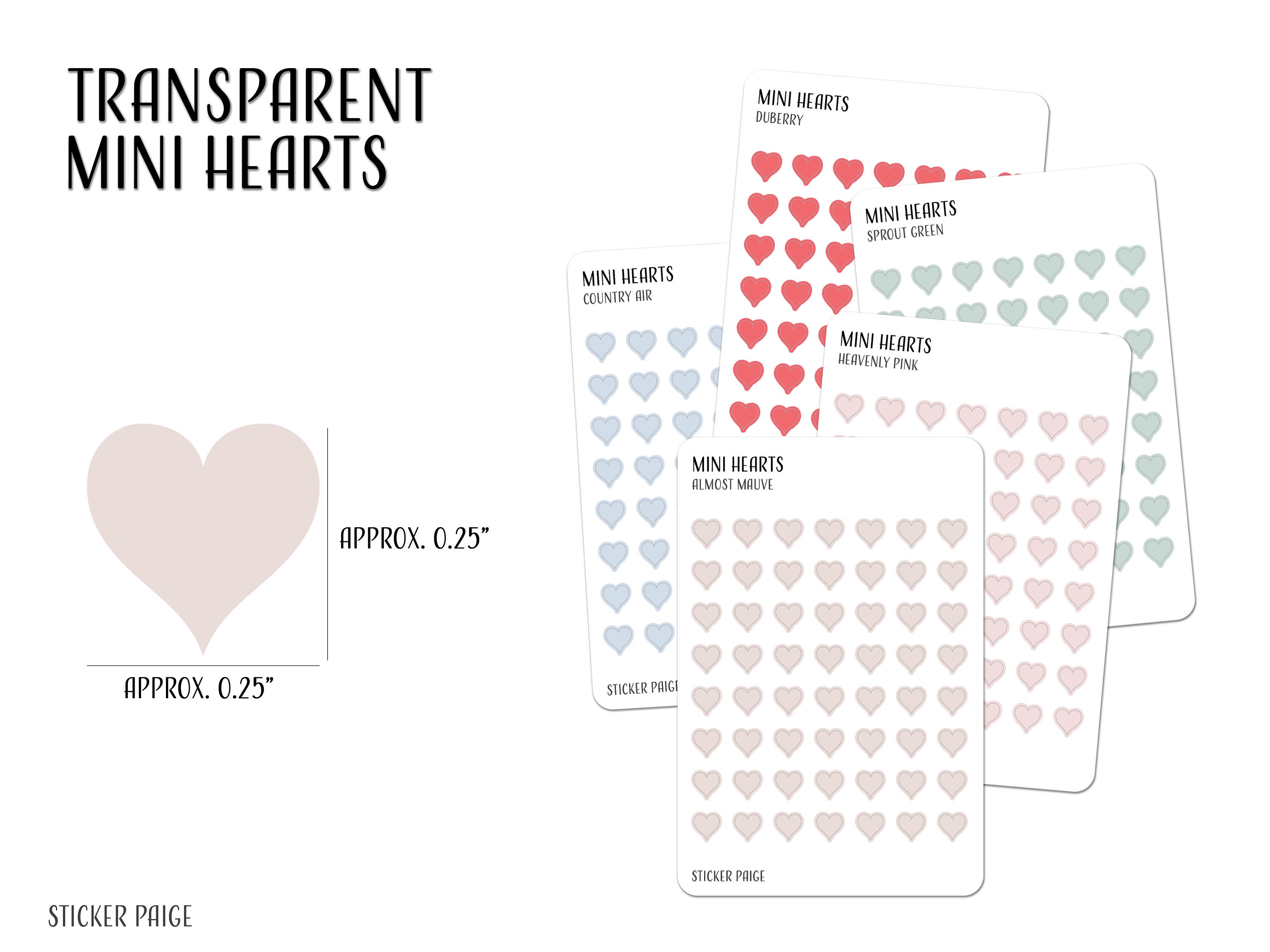 40 Piece Glitter Mini Heart Stickers