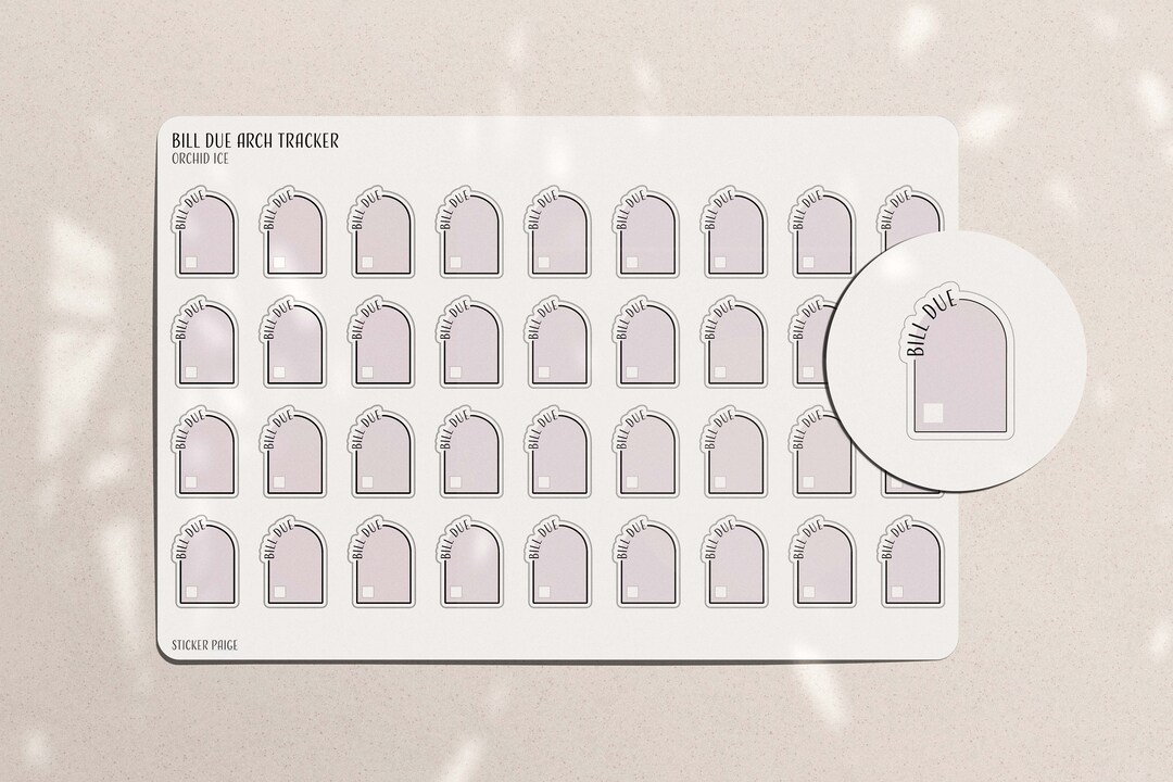 BILL DUE TRACKER Arch Planner Stickers | Minimalist Planning | Mini ...
