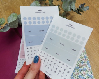 ADDITIONAL TABS Planner Stickers | Minimalist Planning | Washi Stickers | Functional Planner Stickers | Bullet Journal | Transparent