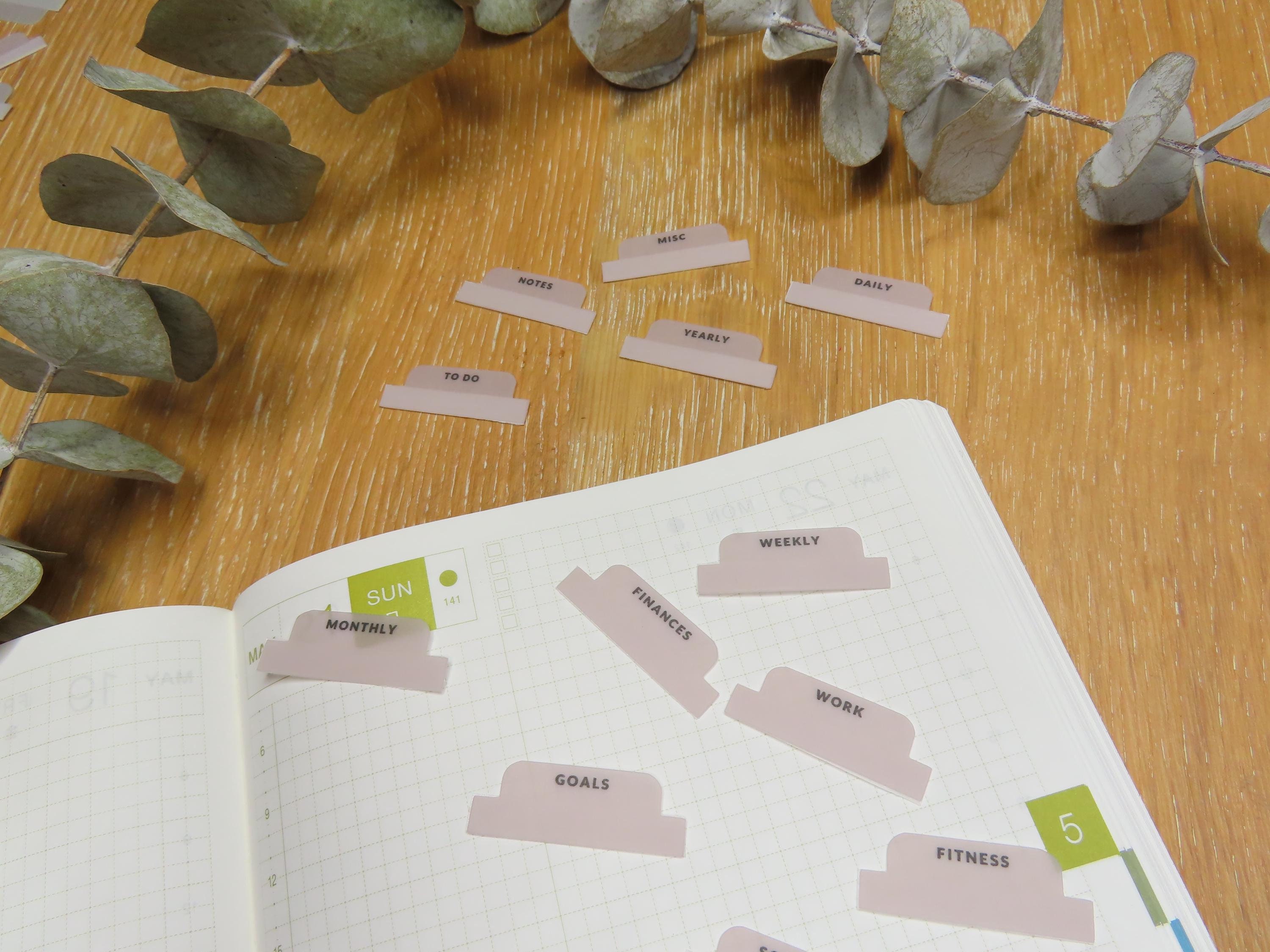 PERSONALIZED TAB SET Stickers | Frosted Vellum | Divider Tab Labels ...