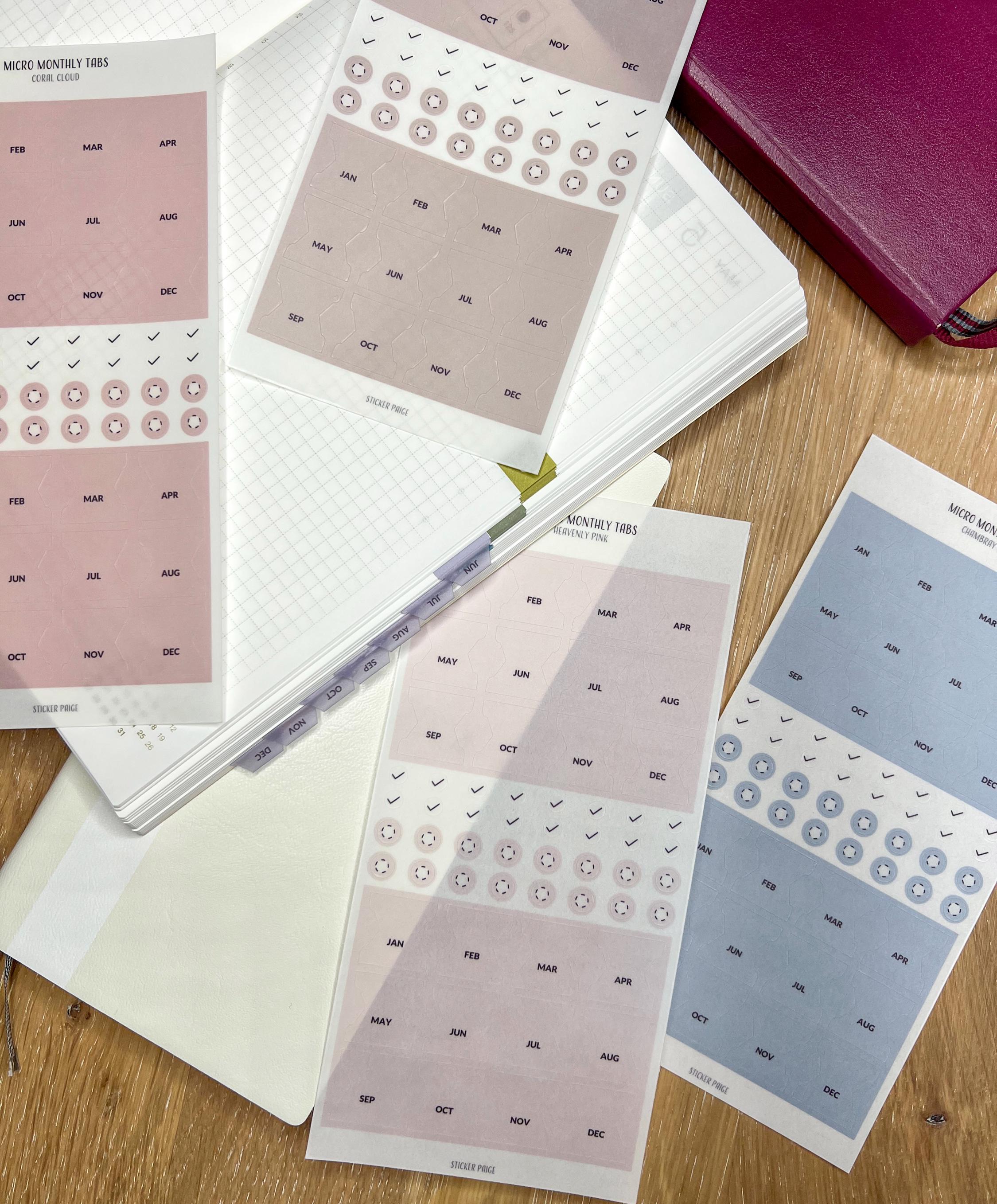 MONTHLY TABS for Hobonichi Weeks Stickers | Minimal and Functional ...