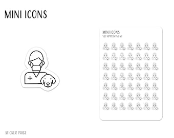 VET APPOINTMENT Mini Icon Stickers |  Minimalist Planner Stickers | Functional Labels | Bullet Journal | Appointment Reminder