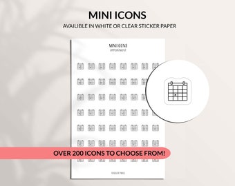 APPOINTMENT Mini Icon Stickers | Minimalist Planner Stickers | Functional Labels | Bullet Journal | Calendar