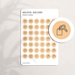 REAL ESTATE Mini Icon Stickers | Minimal Planner Stickers | Functional Labels | Bullet Journal