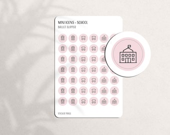 SCHOOL Mini Icon Stickers | Minimal Planner Stickers | Functional Labels | Bullet Journal