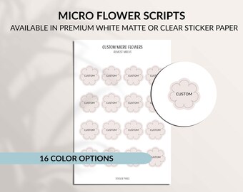 CUSTOM - MICRO FLOWERS Planner Stickers | Minimalist Planning | Mini Stickers | Functional Planner Labels | Hobonichi Stickers