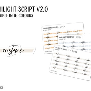 CUSTOM - HIGHLIGHT SCRIPT V2.0 Planner Stickers | Minimal Planning | Mini Stickers | Functional Planner Labels | Bullet Journal | Calendar