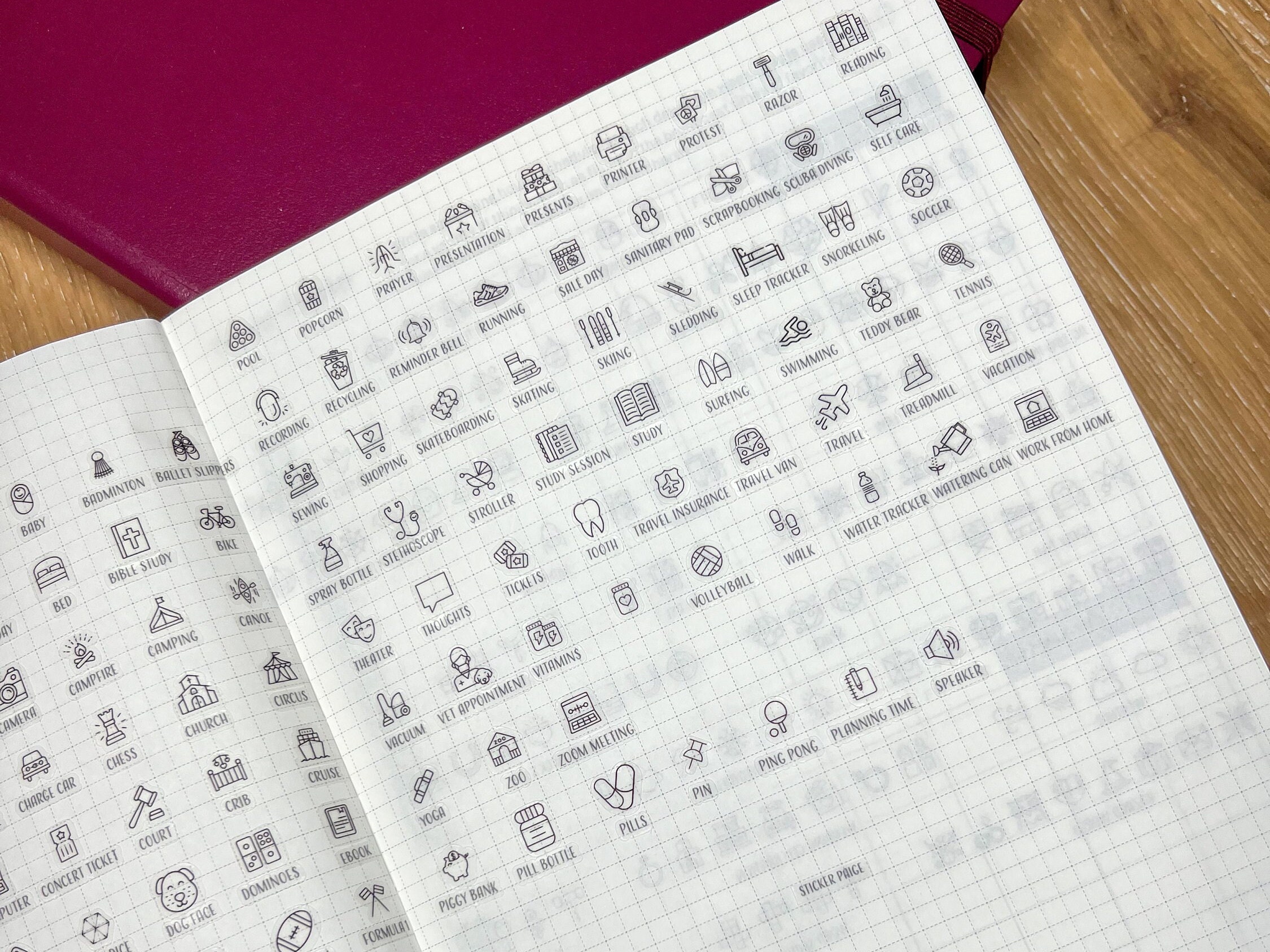 ASSORTED MINI ICON Stickers | Minimalist Planner Stickers | Functional ...