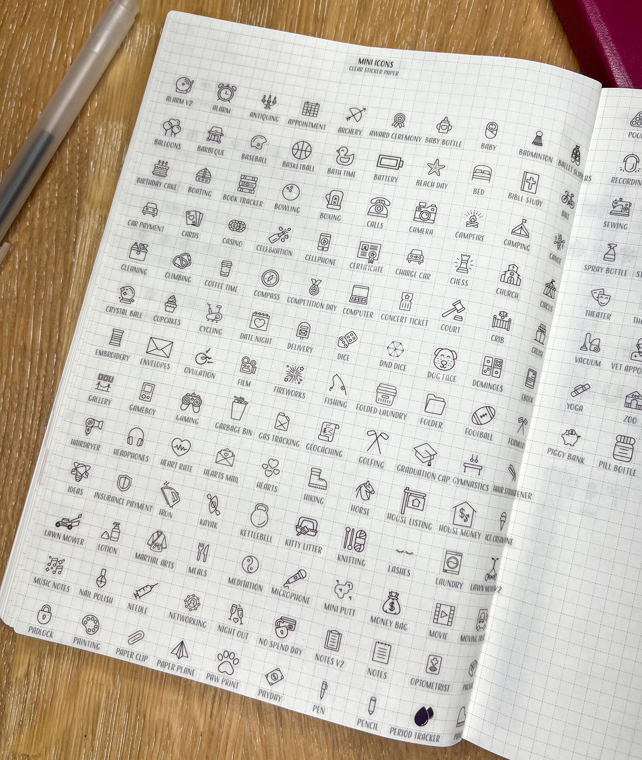 ASSORTED MINI ICON Stickers | Minimalist Planner Stickers | Functional ...