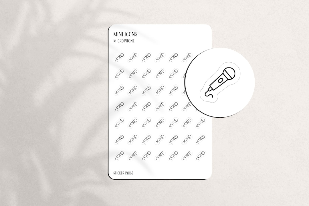 MICROPHONE Mini Icon Stickers | Record Planner Stickers | A5 Pocket ...