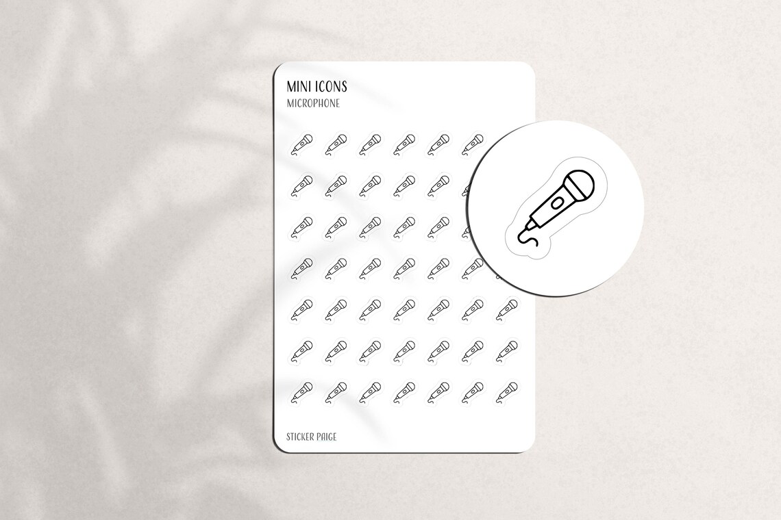 MICROPHONE Mini Icon Stickers Record Planner Stickers A5 | Etsy