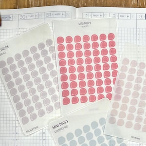 TRANSPARENT MINI DROPS Planner Stickers | Minimalist Planning | Mini Drops Stickers | Functional Planner Labels | Bullet Journal | Clear