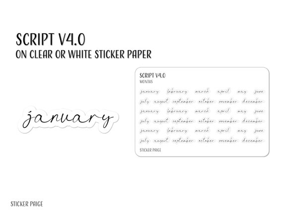 DAYS OF WEEK Micro Mini Stickers Functional Planner Label Script V4.0 ...