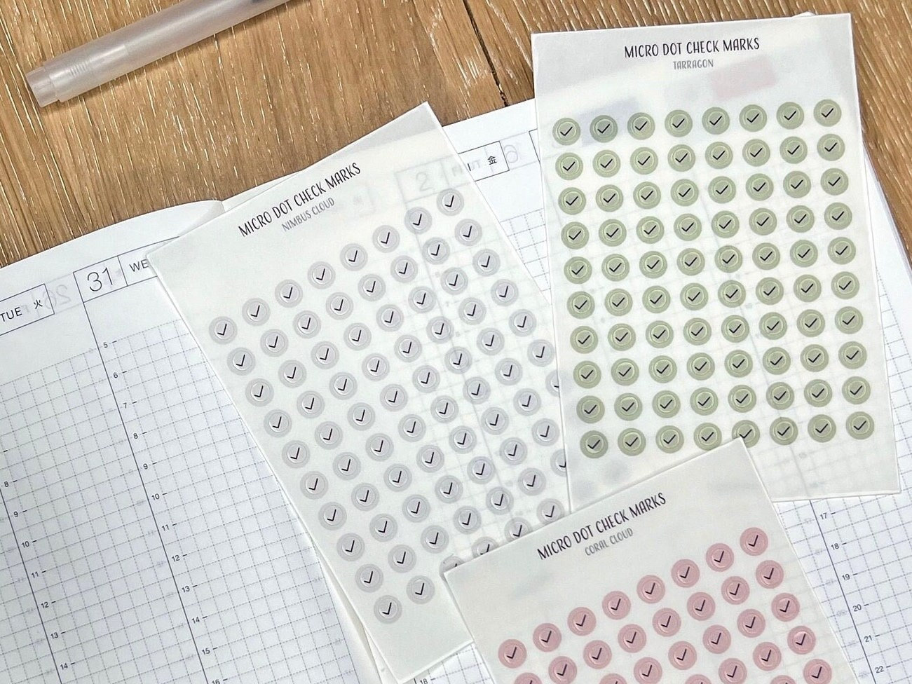 TRANSPARENT CHECK MARK Micro Dots Planner Stickers | Minimalist Planning | Micro Circle Sticker | Functional Planner Labels | Bullet Journal