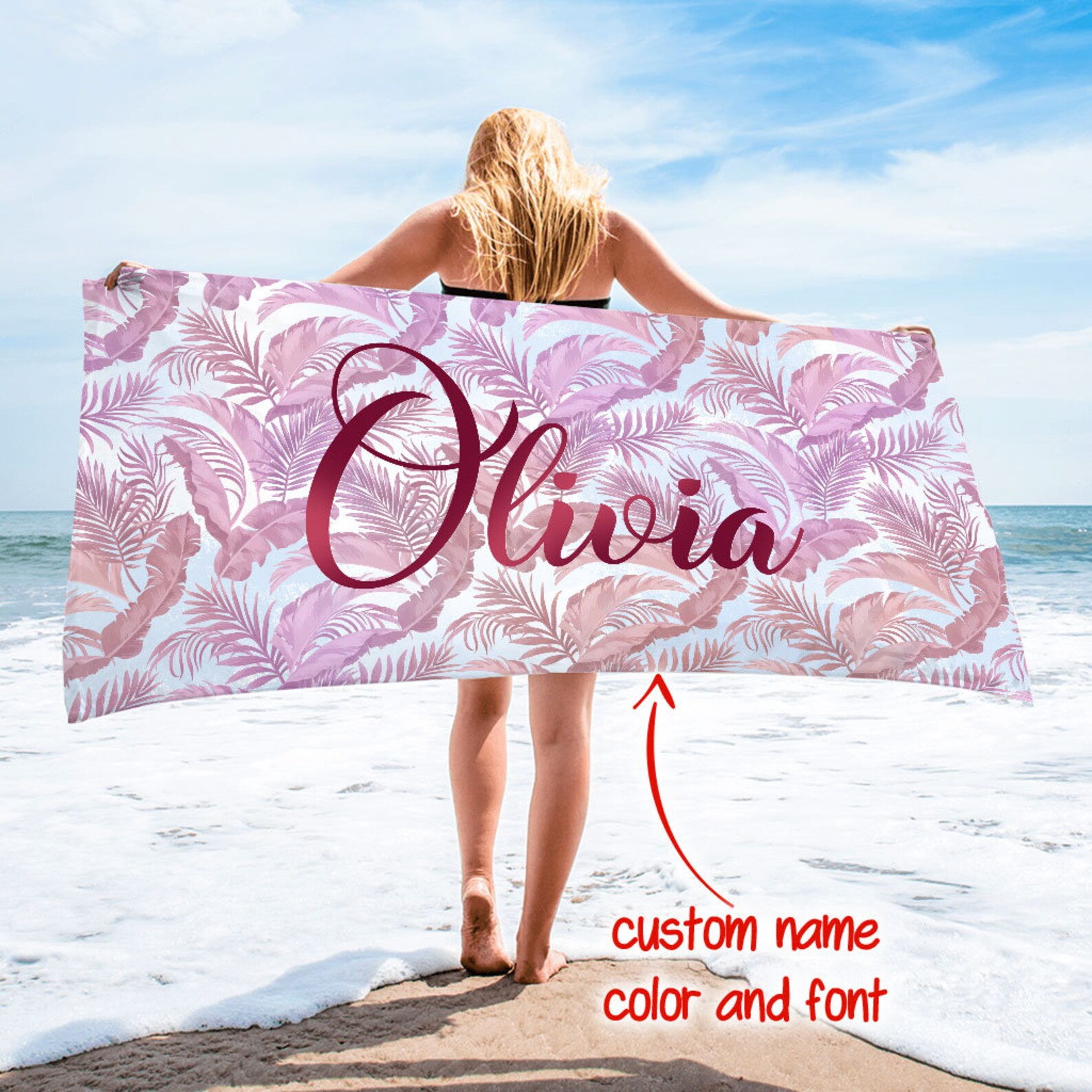 Custom Beach Towel Personalized Beach Towel Beach Towel Etsy