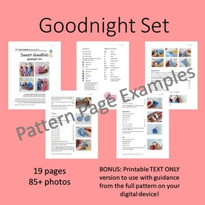 CROCHET PATTERN: Sweet Handfuls Goodnight Set - Add On (Doll Pattern SOLD Separately!!) image 5