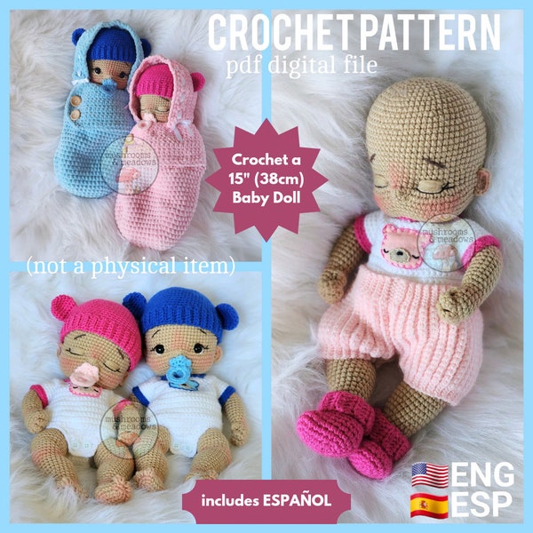 CROCHET PATTERN:  Bundle Babies (English, Spanish)