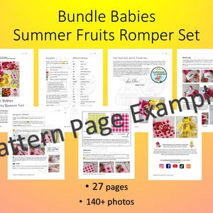 CROCHET PATTERN: Doll Clothes - Summer Fruits Romper Set (for the Bundle Babies) - NO Doll image 9