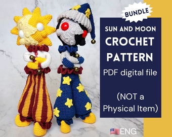 CROCHET PATTERN:  Sun and Moon Dolls